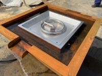 Table de foyer au propane sans fumée, écologique et résistante à la rouille, pour fontaine d'eau de piscine