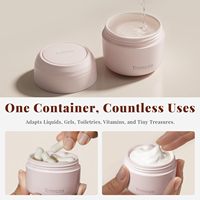Trimcoo Nouveaux contenants de voyage pour produits de toilette [Ultra étanches] Approuvés par la TSA, pots à coque rigide en PLA avec 5 étiquettes magnétiques - Rose