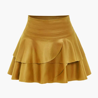 Haute qualité femmes rétro taille haute jupe plissée élégant quatre saisons couleur unie mode grande taille vêtements
