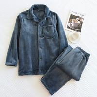 Ensemble de pyjama thermique pour homme en 2 pièces, doux et confortable, manches longues, ensemble de pyjama décontracté, vêtements de détente pour homme