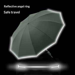 280T Thickened Business 10 Bone <b>Automatic</b> Reverse <b>Umbrella</b> Double Safety Reflective Strip Printing Factory Spot - Product Image 3