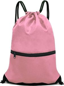 Sac à dos Oxford à cordon avec fermeture éclair cadeau promotionnel avec logo personnalisé - Product Image 5
