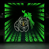 Miroir Led Infinity pour Halloween Fantôme Panneau Mural Chambre Plafond Tulipe