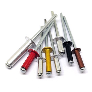 Rivets à tête bombée en aluminium de couleur rouge, blanc, noir avec grande bride - Product Image 6