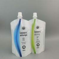 Sachet alimentaire en plastique, 260ml, de qualité alimentaire, avec système d'impression, bec, sac verseur pour Sauce chili, 100 pièces