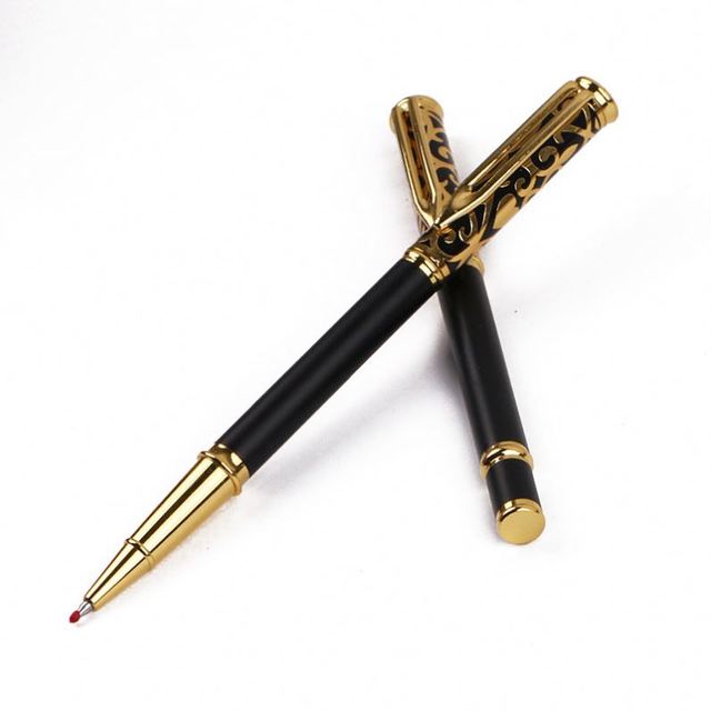 Expensive Personalised Pens Gel Pen 0.5mm Gold Logo Metal Customize Gift Business Black Notebooks Blue Red