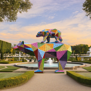 Offre Spéciale : Sculpture d'Ours Moderne en Acier Inoxydable 304 Poli, Décoration Extérieure de Jardin, Art Métallique Résistant aux Intempéries - Product Image 2