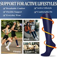 Chaussettes de compression en nylon et polyester de haute qualité, anti-ampoules, évacuant l'humidité, 20-30 mmHg, pour femmes et hommes, pour la circulation sanguine