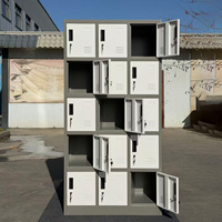Casier de vestiaire métallique à 15 portes pour personnel, casiers en acier verrouillables avec clé, armoire de rangement pour vêtements
