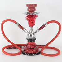 Ensemble de chicha en verre arabe avec 2 embouts et finition miroir