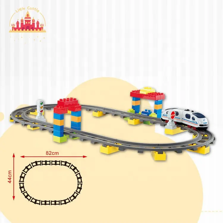 2023 63 piezas educativo DIY tren pista conjunto plástico eléctrico carril coche juguete para niños SL04C005