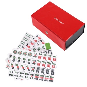 EASTOMMY – ensemble de <span class=keywords><strong>jouets</strong></span> de <span class=keywords><strong>Mahjong</strong></span> chinois rouge, carreaux acryliques en vinyle Double face, jeu de Style classique bleu vert ET-236001 - Product Image 1