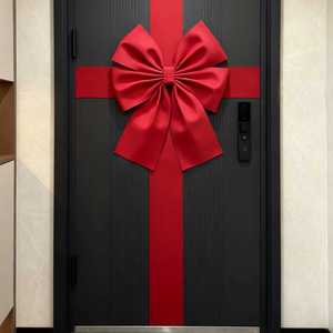 Immobilier grand <span class=keywords><strong>noeud</strong></span> de porte nœud <span class=keywords><strong>ruban</strong></span> décoratif gros arcs rouges nœud papillon pour mariage joyeux noël fête maison porte fête décor - Product Image 4