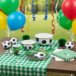 PARTY GOK Ensemble de fournitures de fête sur le thème du football Assiettes en papier Bols Gobelets Serviettes Vaisselle Décorations d'anniversaire sportives - Product Image 2