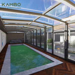 Moderne Électrique Automatique Mobile Maison En Verre Sun Room Serre Structure En Aluminium Rétractable Coulissant Serre Villas - Product Image 2