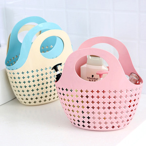 <b>Bath</b> Basket Soft Plastic Round <b>Storage</b> Basket For Cosmetics Jewelry Underwear Nordic Pink Blue Gray - Product Image 1