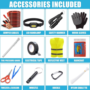 Kit Profesional de Emergencia <span class=keywords><strong>y</strong></span> Primeros Auxilios para Viajes por Carretera, Kit de Reparación de Seguridad Automotriz para Uso en Carretera en Invierno - Product Image 2
