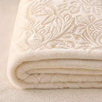 Plaid en polaire de luxe, motif floral minimaliste moderne, pour canapé, 100% fibre de polyester, pour chambre à coucher