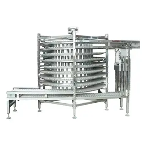 Torre de enfriamiento espiral de galletas de cinta transportadora continua más vendida de China para congelador de máquina de alimentos de pan
