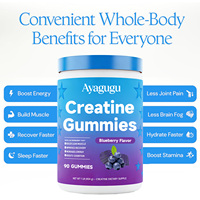Gummies de créatine en gros OEM saveur framboise bleue 5g pour la croissance musculaire et la force des athlètes, sans OGM, végétaliennes, sans sucre, marque privée