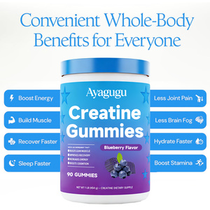 Wholesale OEM <b>Creatine</b> Gummies Blue Raspberry Flavor 5g Muscle Growth Strength Athletes Non-GMO Vegan Sugar Free Private Label - Product Image 3