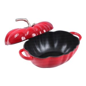 <span class=keywords><strong>Cocotte</strong></span> en fonte émaillée en forme de tomate, multifonctionnelle, type Dutch Oven - Product Image 3