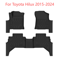 Conduite à gauche de haute qualité en cuir TPE 3 pièces 3D 5D tapis de voiture pour Toyota Hilux 2015-2024