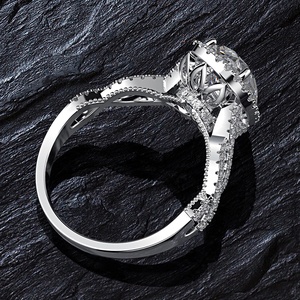 Anillo de Tungsteno con <span class=keywords><strong>Diamante</strong></span> de Simulación de Alta Gama, Base de <span class=keywords><strong>Diamante</strong></span> Raydion de 8*12, <span class=keywords><strong>Diamante</strong></span> Principal de 2 <span class=keywords><strong>Quilates</strong></span> para Mujer - Product Image 2