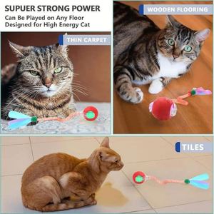 Juguete Interactivo Automático para Gatos con Sonido de Pájaros, Bola con Cola de Malla de Silicona, Ecológico, Movimiento Giratorio de 360° - Product Image 5