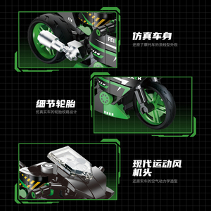 FEIMIBOX Juego de Bloques de Construcción de Motocicleta de Carreras de Plástico, 40 Piezas, Juguete Educativo de Construcción DIY para Mayores de 14 Años, FL5484 Hi - Product Image 6