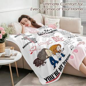 SOULZZZ <span class=keywords><strong>Couverture</strong></span> en polaire Grey's Anatomy, <span class=keywords><strong>couverture</strong></span> en flanelle, canapé, battement de cœur curatif, peluche légère et chaude, 60x80 pour filles, garçons, femmes - Product Image 2