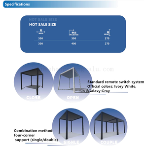 Pergola bioclimatique d'extérieur étanche Pergola de jardin d'extérieur à ouverture électrique en aluminium avec lumière LED - Product Image 5