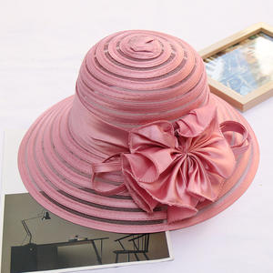 <strong>Women's</strong> Summer Organza Wide Brim Sun <strong>Hat</strong> <strong>for</strong> Outdoor Ladies' Flower <strong>Wedding</strong> and Church <strong>Hats</strong> Adult Character Style <strong>for</strong> Parties - Product Image 4