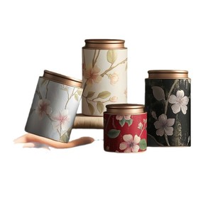 Kim loại tin có thể cho trà kín vòng trà bao bì tin có thể tùy chỉnh in ấn kim loại trà cà phê lon Vòng tin <span class=keywords><strong>container</strong></span> - Product Image 2