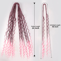 24 pollici 5 fili sottili Boho Soft De Dreadlock Boho Dreadlock Dreadlock sintetico doppio con trecce Boho Box