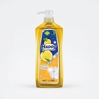 Liquide vaisselle écologique parfum citron avec 15-30% d'ingrédients actifs, détergent efficace pour éliminer les graisses de cuisine