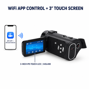 Nouvelle conception de caméra 4K avec capteur CMOS 8MP, <span class=keywords><strong>enregistreur</strong></span> vidéo pour les voyages, les interviews, la photographie, caméra avec zoom optique 10x, caméscope - Product Image 5