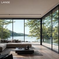 Porte coulissante panoramique écologique durable en aluminium recyclé, porte de patio hermétique en verre pour complexe hôtelier de glamping
