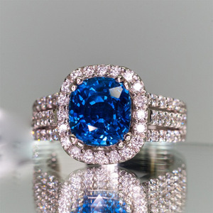 Anello di Lusso con Gemma Blu per Donne, Elegante Gioiello da Dito alla Moda - Product Image 6