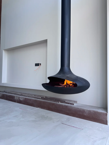 Tonya – Cheminée autoportante moderne à <span class=keywords><strong>bois</strong></span>, poêle à <span class=keywords><strong>bois</strong></span> suspendu en acier <span class=keywords><strong>antirouille</strong></span> pour hôtels et villas, chauffage intérieur - Product Image 3