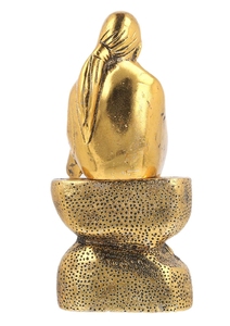 Figurine de Sagesse assise en laiton, Décoration d'intérieur traditionnelle, Ornement de table, Pièce d'art pour salon, Conception durable - Product Image 6