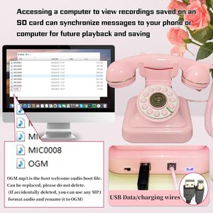 <span class=keywords><strong>Livre</strong></span> d'or audio pour l'enregistrement de messages de mariage par téléphone antique avec mémoire de 32 Go, boîte vocale et confession personnalisables - Product Image 4