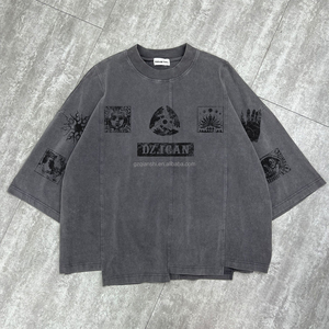 Vintage Boxy Heavyweight Drop Shoulder <b>Shirt</b> Personalized Streetwear Graphic T-<b>shirt</b> Oversized <b>Patchwork</b> Acid Wash t <b>Shirts</b> - Product Image 2