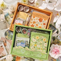 Yuezhen Flower SeaThemed Journaling Set Cross-Border Sticker Craft Kit Gift Box Packaging Kids DIY Supplies Art Paper Embossing