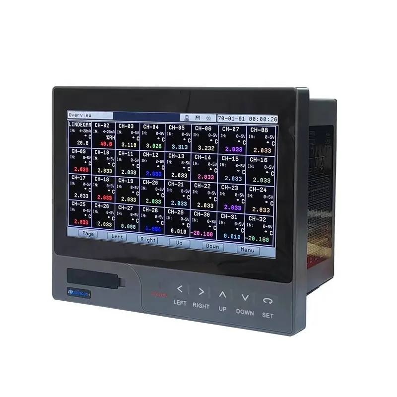 MPR5000ST:7フィート産業用ユニバーサルアナログPT100熱電対ペーパーレスデジタル温度レコーダー、USBイーサネット付き