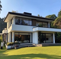 Ventana Abatible de Aluminio Negro AS2047, Ventanas Corredizas con Doble Acristalamiento y Vidrio Templado para Hogares