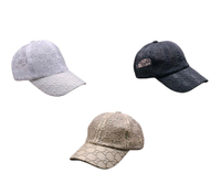 Gorra de béisbol unisex de 6 paneles de denim con lentejuelas y pedrería, estilo deportivo, de sarga, con visera protectora contra el viento y el sol, mercerizada, al por mayor.