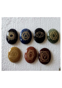 Seven Chakra <b>Crystal</b> <b>Set</b> – Engraved Oval Stones for Reiki, Meditation Natural <b>Crystal</b> Gifts Laser Wholesale <b>Crystal</b> Crafts - Product Image 3