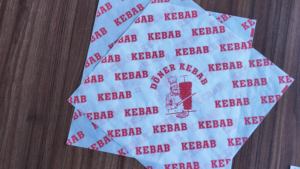 กระดาษห่อเบอร์เกอร์และแซนวิช เกรดอาหาร ป้องกันไขมัน ผลิตจากเยื่อบริสุทธิ์ เคลือบ PE พิมพ์ลายตามสั่ง - Product Image 5