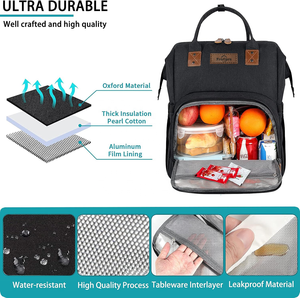 Sac à dos isotherme portable Freshore Fashion 17L en polyester avec fermeture éclair, imperméable, motif léopard, idéal pour les voyages et les cadeaux - Product Image 3